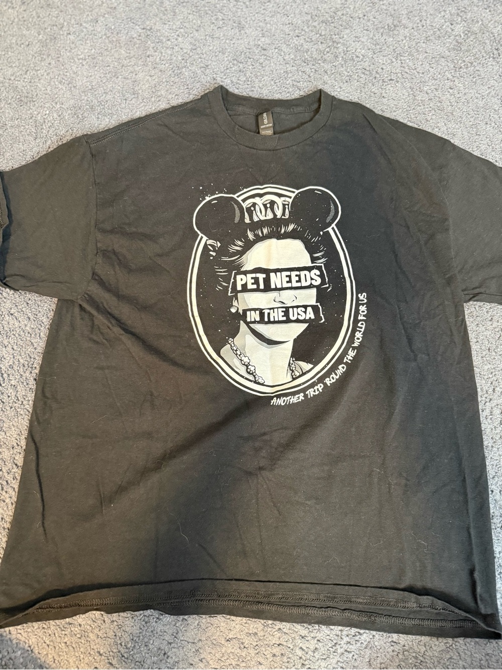 Pet Needs In The USA Tour Band Tee Black Graphic T-Shirt XL Punk Rock Gildan - Picture 2 of 9
